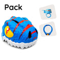 Charger l'image dans la visionneuse de la galerie, Crazy Safety Bicycle helmet Product bundle: Blue Dino bike Helmet, Lock, and Dinosaur bell for Children