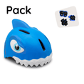 Charger l'image dans la visionneuse de la galerie, Crazy Safety Bicycle helmet Product bundle: Blue shark Bicycle Helmet & Protective Gear for Children