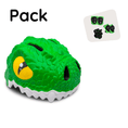 Charger l'image dans la visionneuse de la galerie, Crazy Safety Bicycle helmet Product bundle: Green Crocodile Bicycle Helmet, and Protective Gear for Children