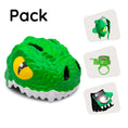 Charger l'image dans la visionneuse de la galerie, Crazy Safety Bicycle helmet Product bundle: Green crocodile bike helmet, backpack, cycling gloves & bell.