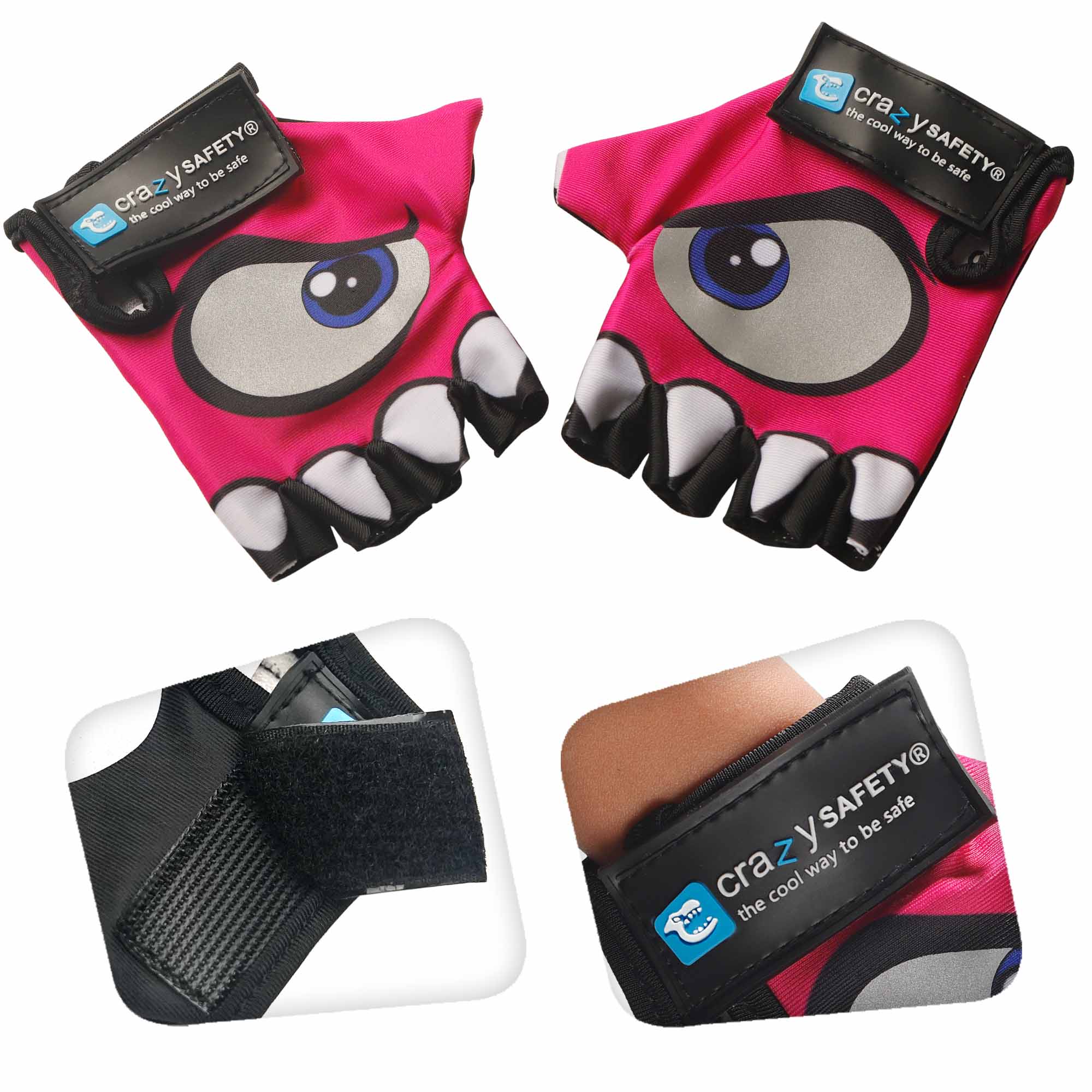  Ensemble de produits : casque de vélo dinosaure rose, équipement de protection, cadenas et gants de cyclisme pour enfants.