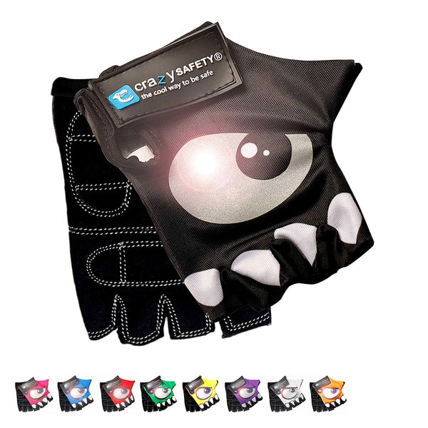 Cycling gloves with reflective eyes