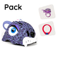 Charger l'image dans la visionneuse de la galerie, Product bundle: Purple Leopard Bicycle Helmet, Lock and Leopard Bell for Children
