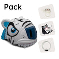 Charger l'image dans la visionneuse de la galerie,  Pack produit : Casque de vélo tigre blanc, gants de cyclisme, antivol et sonnette tigre pour enfants 
