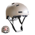 Charger l'image dans la visionneuse de la galerie, Crazy Safety Bicycle helmet Matte sand / M (54-57cm) Vertigo urban bicycle helmet with front and rear lights
