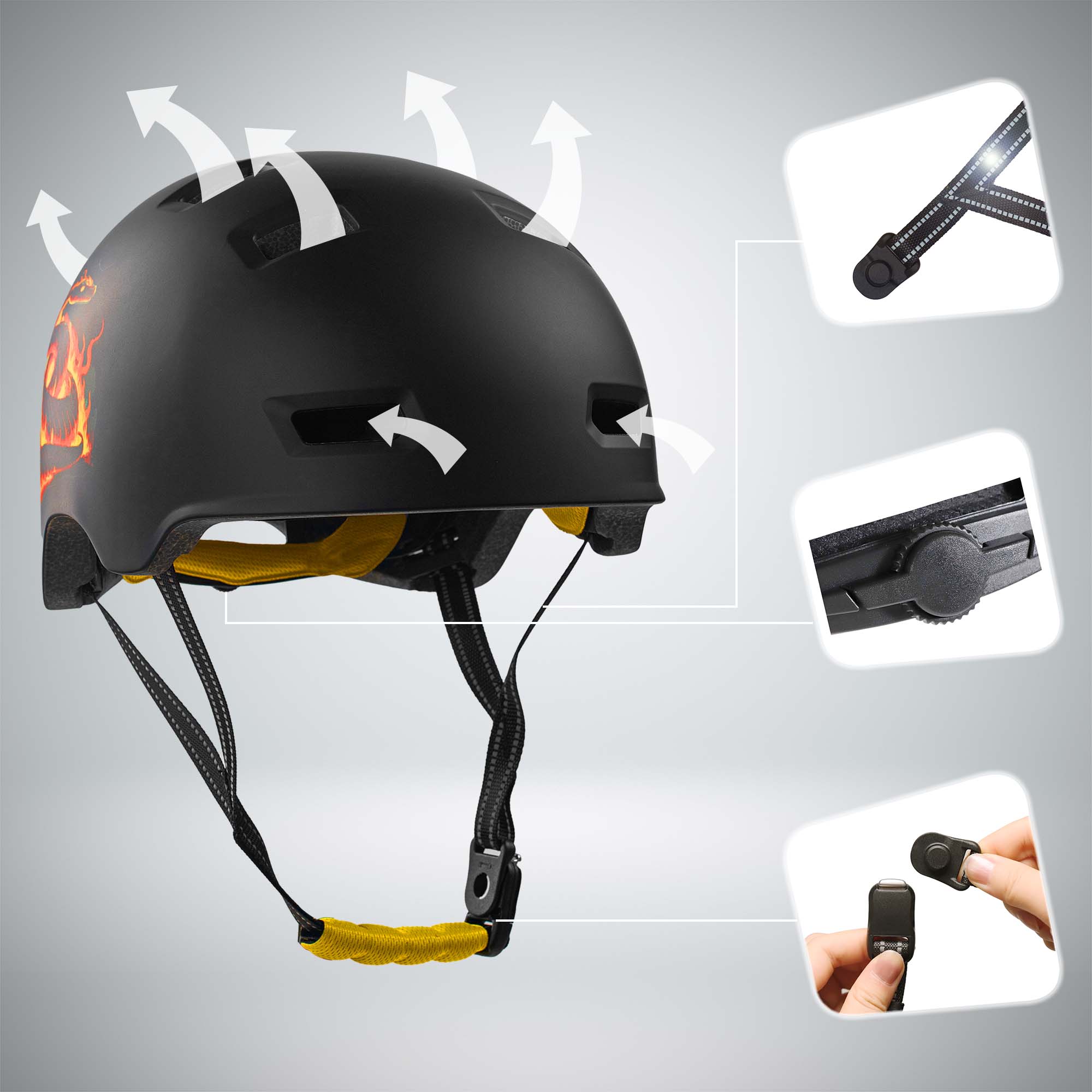 Crazy Safety Bicycle helmet RAMPAGE skater bicycle helmet - Jungle