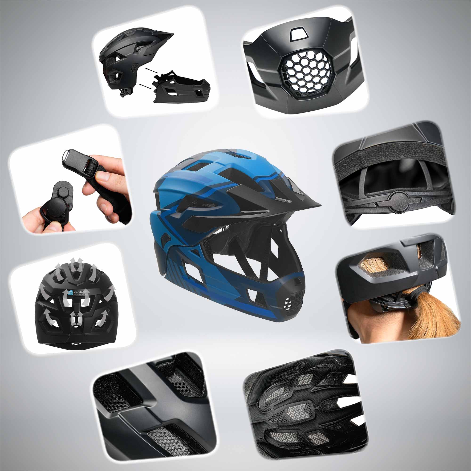 Crazy Safety Bicycle helmet TITAN fullface bicycle helmet