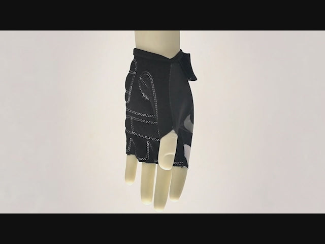 Black Comfortable and Stylish Bicycle Gloves for Kids with Reflective Eye Design, Offering Safety and Fun on Every Ride